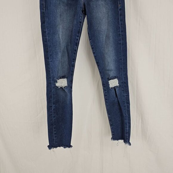 Frame Le Skinny De Jeanne Womens Size 25 Distressed Jeans Raw Hem - Picture 2 of 7